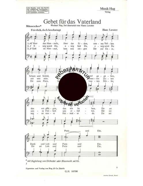 Gebet für das Vaterland